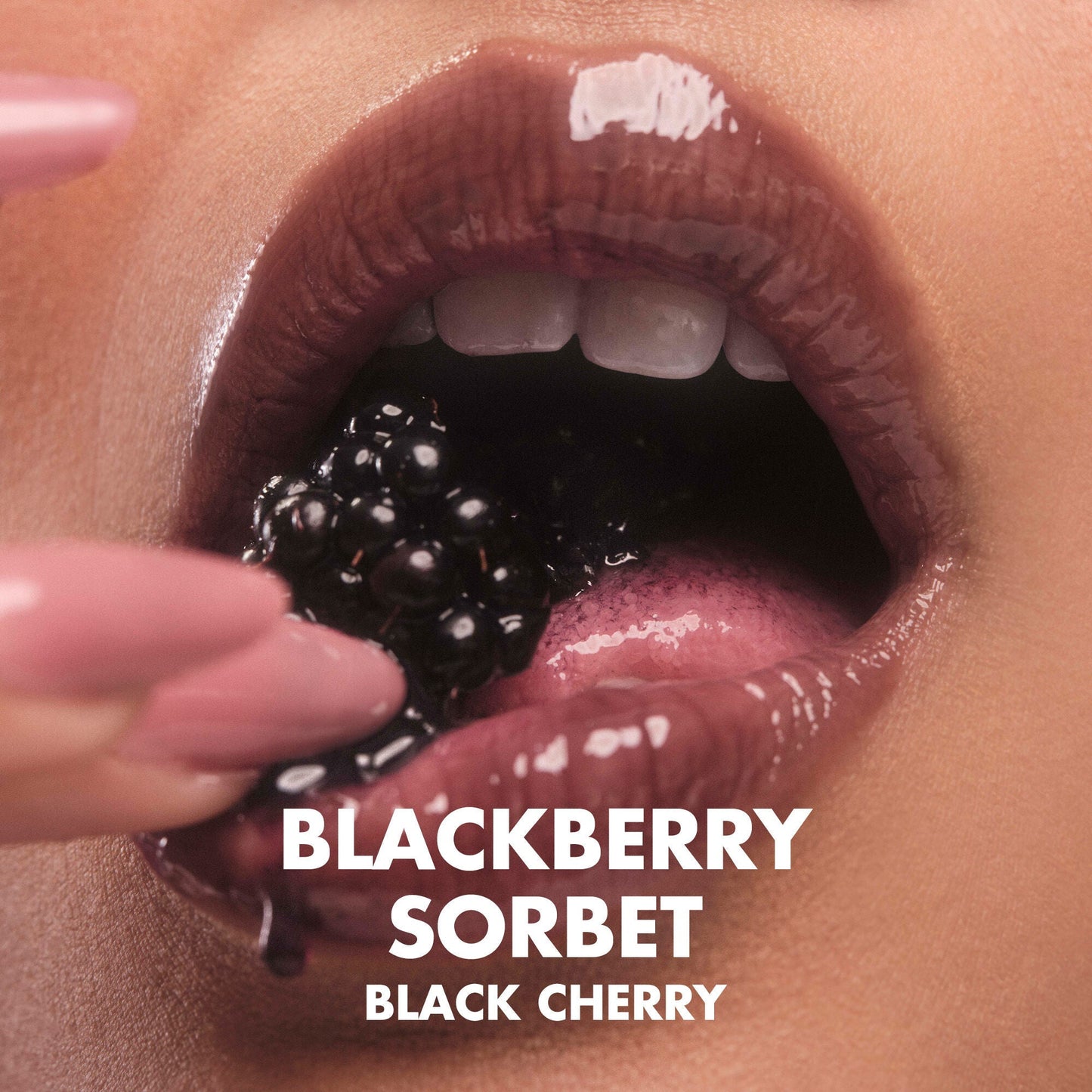 Lips Wearing Blackberry Sorbet Tinted  Lip Balm